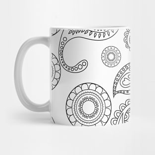 Mandala Pattern Black and White Halloween Fall Autumn Season Mug